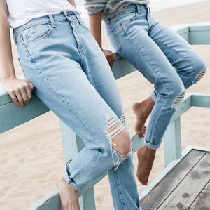 Paige Boyfriend Jeans Distressed Ripped